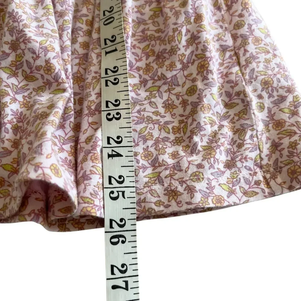 Crewcuts Girls Pink Floral Tiered Cotton Summer Dress Size 8 Garden Party